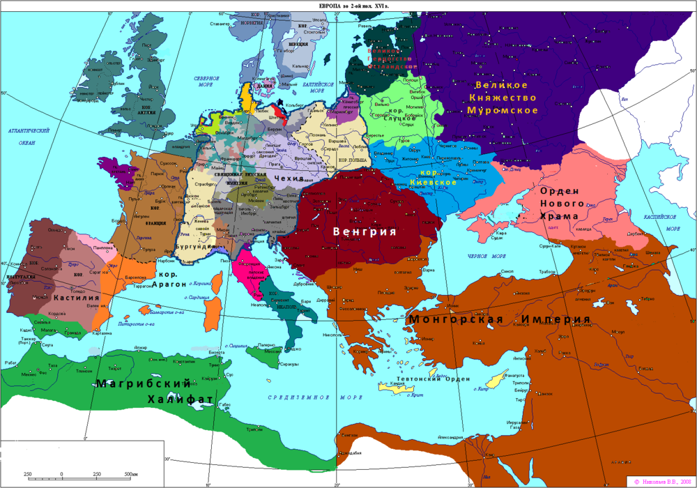 Карта мира 1550 года