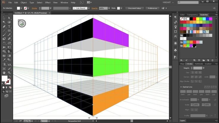 Как убрать сетку перспективы в adobe illustrator