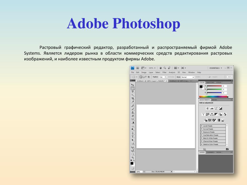 Работа с растровым графическим редактором. Графический редактор. Графический редактор Adobe Photoshop. Растровые графические редакторы. Графические редакторы Adobe.