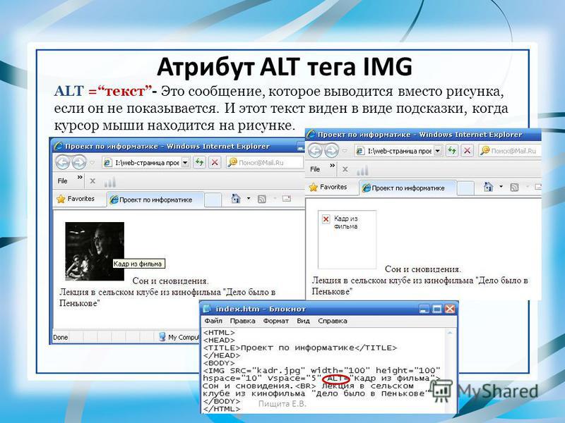 Чтобы задать всплывающую подсказку при наведении на изображение необходимо использовать атрибут alt