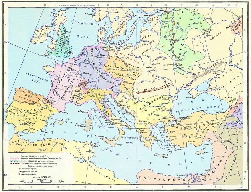 Политическая карта мира средневековья