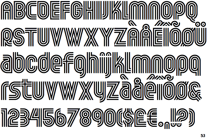 Шрифт ВК. Outline font.
