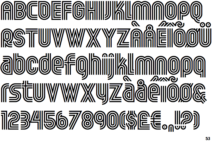 Outlined fonts