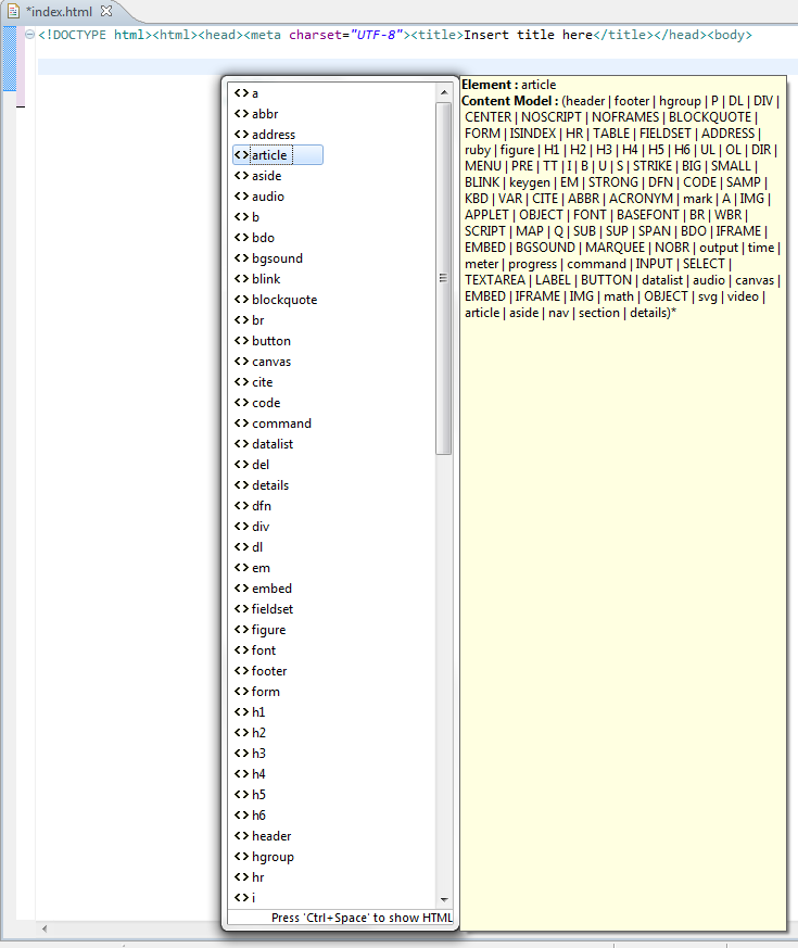 Cheat Sheet HTML5