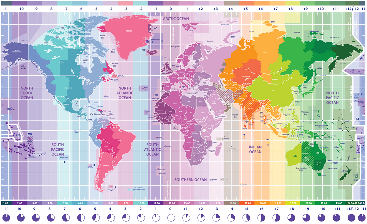 Мировые часы карта