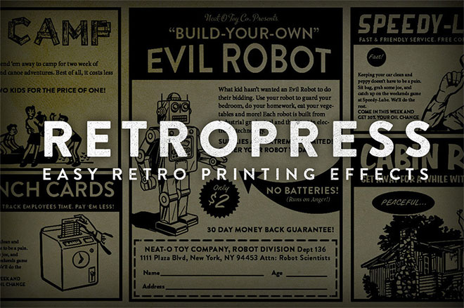 RetroPress - Photoshop Actions