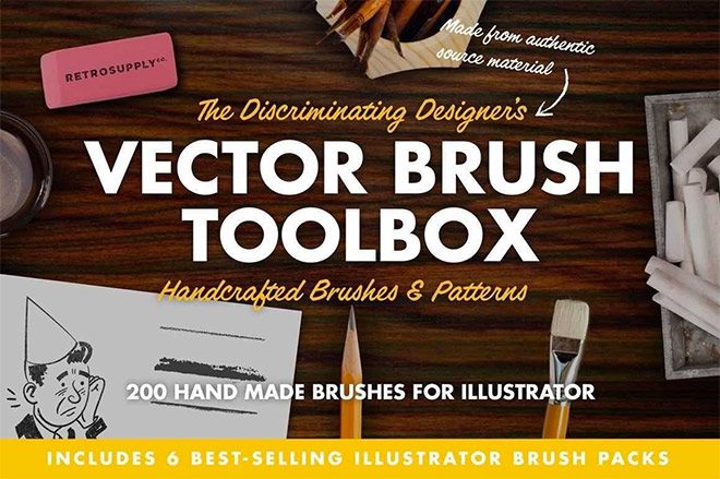 THE VECTOR BRUSH TOOLBOX FOR ADOBE ILLUSTRATOR