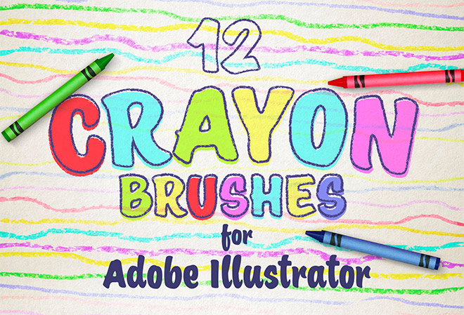 12 Free Wax Crayon Effect Brushes for Adobe Illustrator