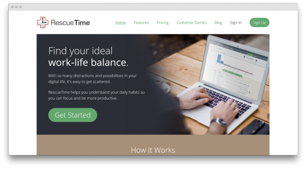 трекеры времени: RescueTime