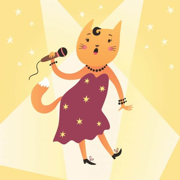 Cat singer vector