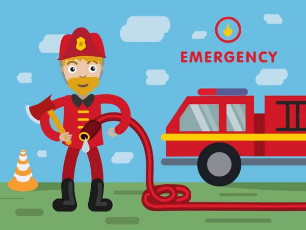 Fireman profession vector character illustration vector