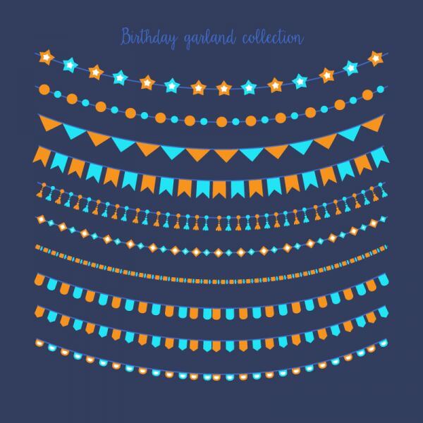 Birthday garland collection vector