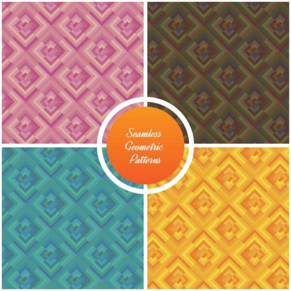 Seamless vector geometric patterns set vector