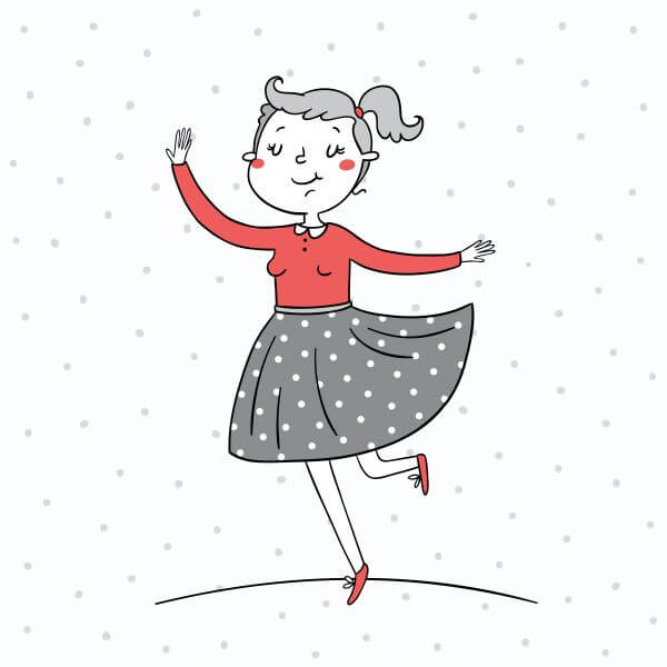 Illustration of a girl dancing vector