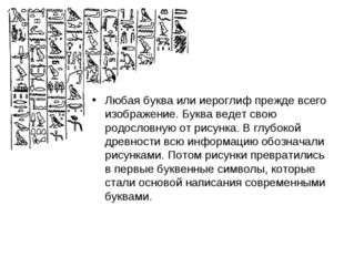 Любая буква или иероглиф прежде всего изображение. Буква ведет свою родословн