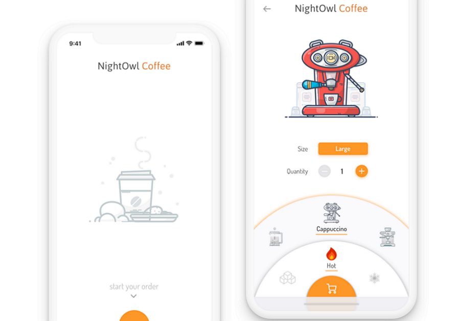 Mobile App Interface Design NightOwl Coffee