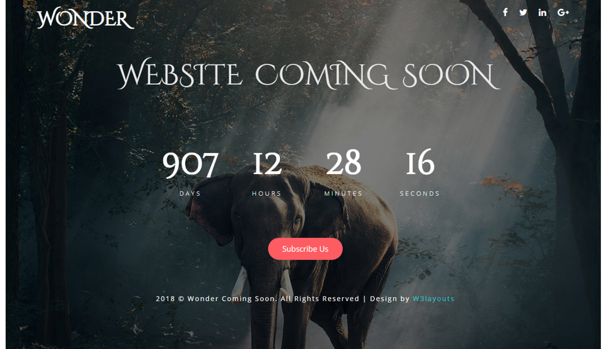 WonderComing Soon - Flat Responsive Widget Template