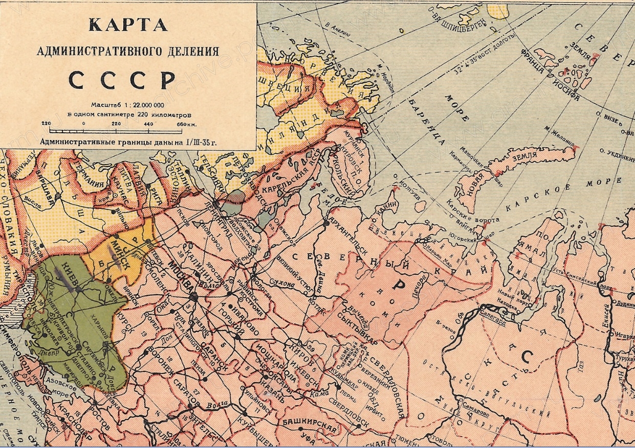 Карта ссср 1940