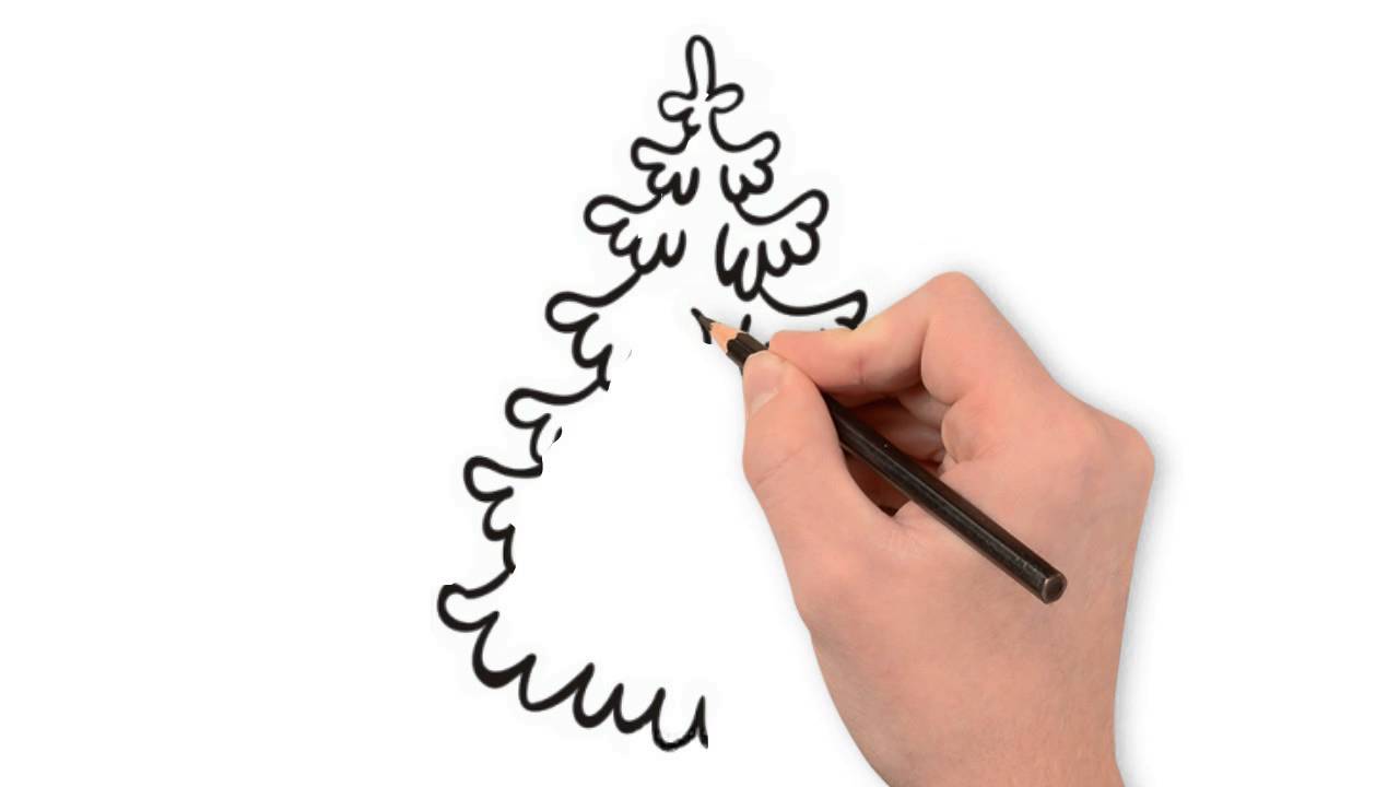 Как нарисовать новогоднюю елку поэтапно