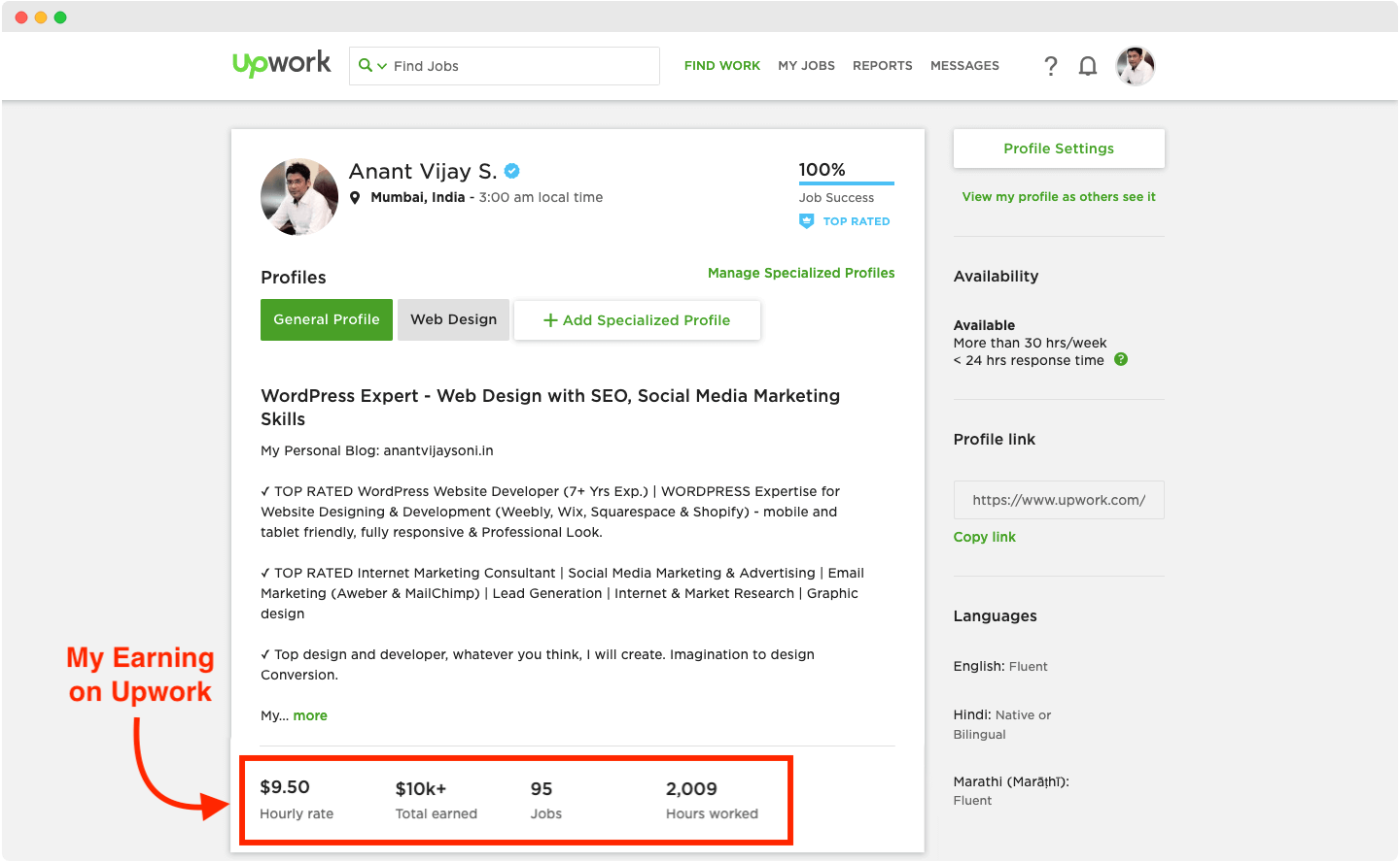 Upwork. Документ для Upwork. Описание профиля на Upwork таргетолога.