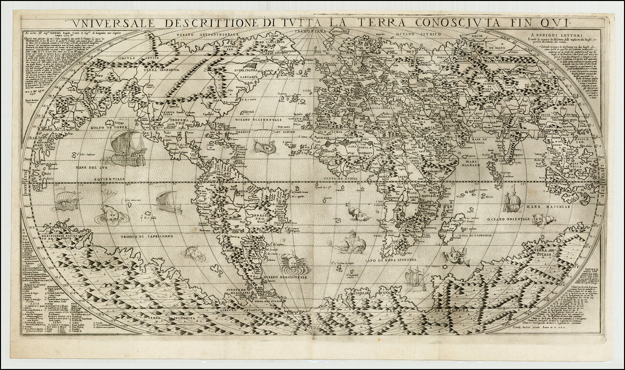 Карта мира 1600