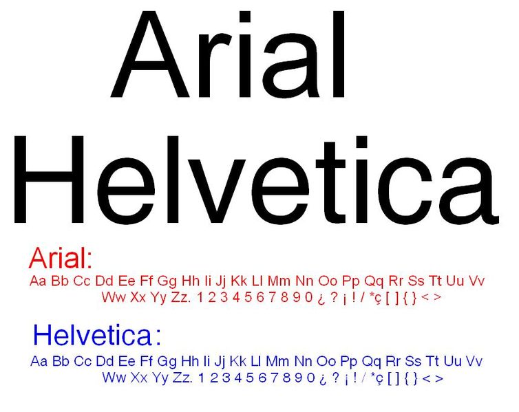 Arial видоизмененная helvetica