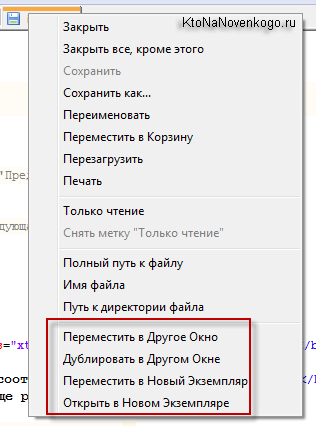 Работа с двумя копиями одного документа в Нотепаде