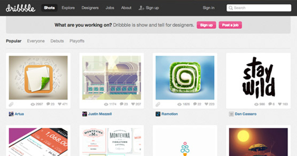dribbble сервис для дизайнеров