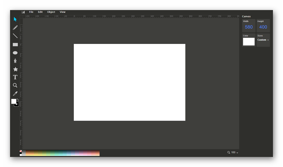 Рабочий интерфейс онлайн-редактора векторной графики Method Draw