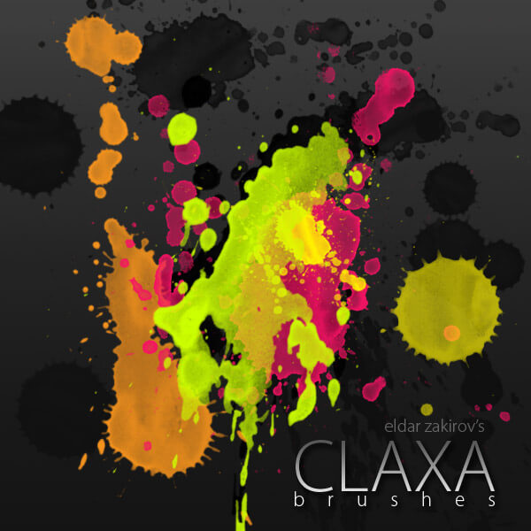 Кисти с брызгами и кляксами краски (Claxa Brushes)