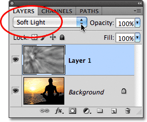 Photoshop Soft Light layer blend mode.