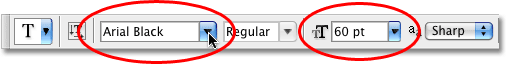 The Options Bar in Photoshop. Image © 2008 Photoshop Essentials.com