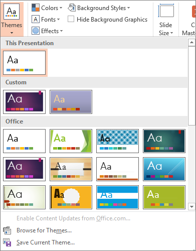 PowerPoint themes