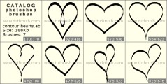 contour hearts - photoshop brush preview