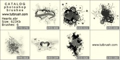 romantic hearts - photoshop brush preview