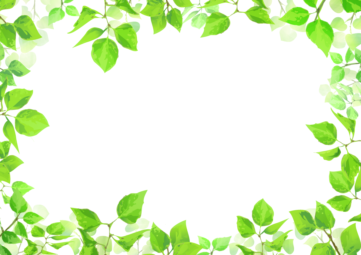 Белый фон с зелеными листочками