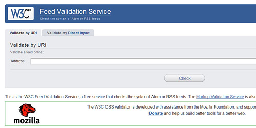 Перейти на RSS Feed Validator