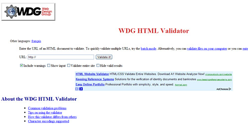 Перейти на WDG HTML Validator