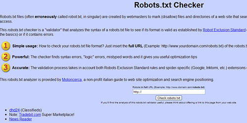 Перейти на Robots checker