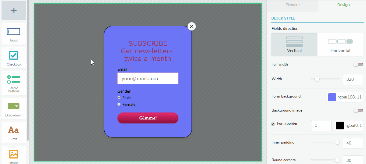 Subscription form