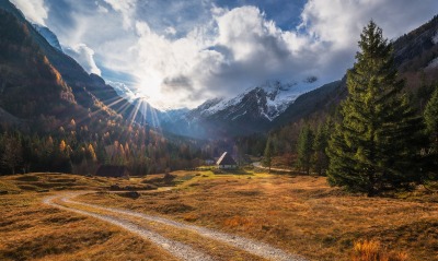 ущелье горы долина дорога